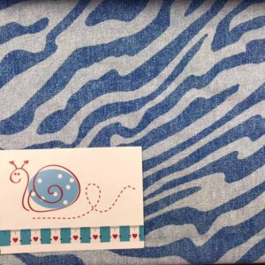 French Terry weiß/blau getigert