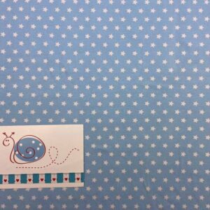 Baumwoll-Jersey hellblau mit Sterne