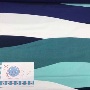 Baumwoll-Jersey Wave XL blau/türkis