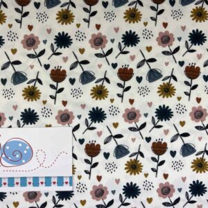 Baumwoll-Jersey Blumen 02 Off White