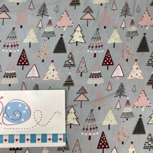 Baumwoll-Druck Weihnachten 760 bunte Tannenbäume
