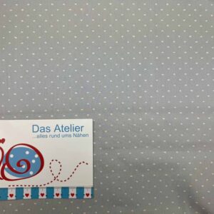 Baumwoll-Druck Tupfen grau 010