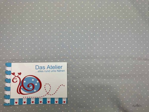 Baumwoll-Druck Tupfen grau 010